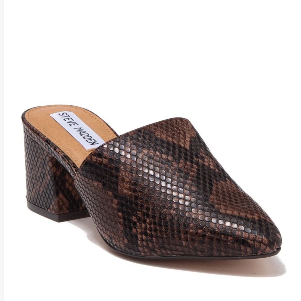 Steve Madden Snakeskin Bishop Block Mule